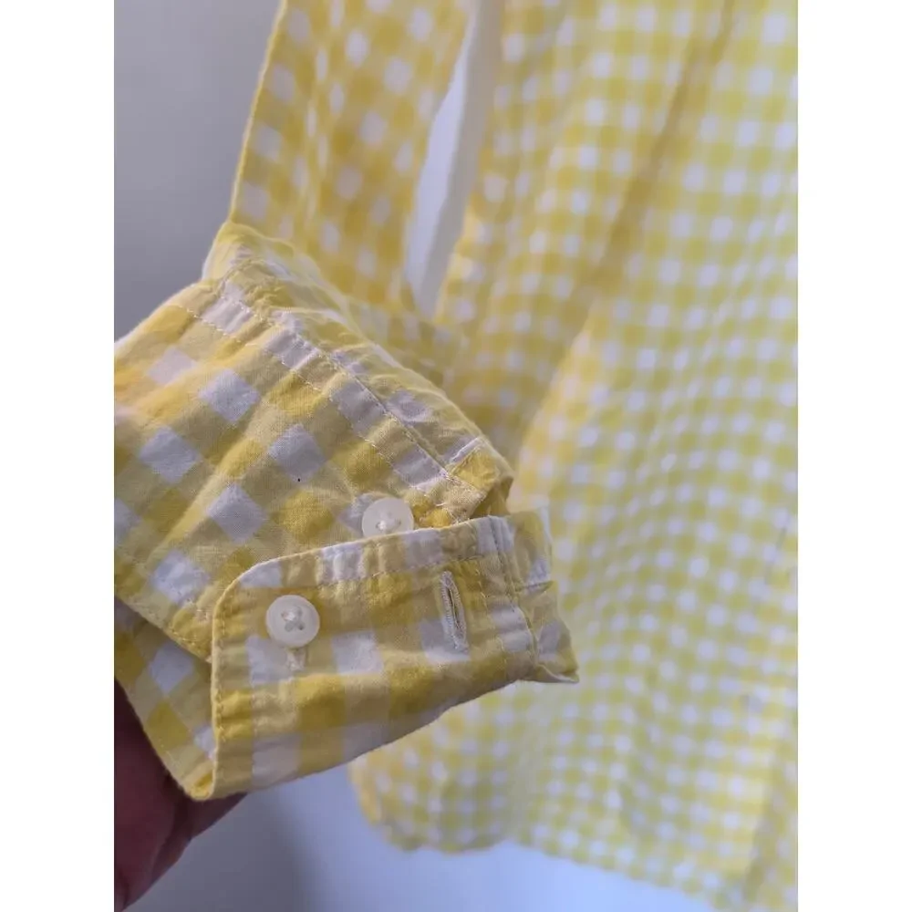 J. Crew classic Yellow Gingham Long-Sleeve Shirt Lightweight Button front casual